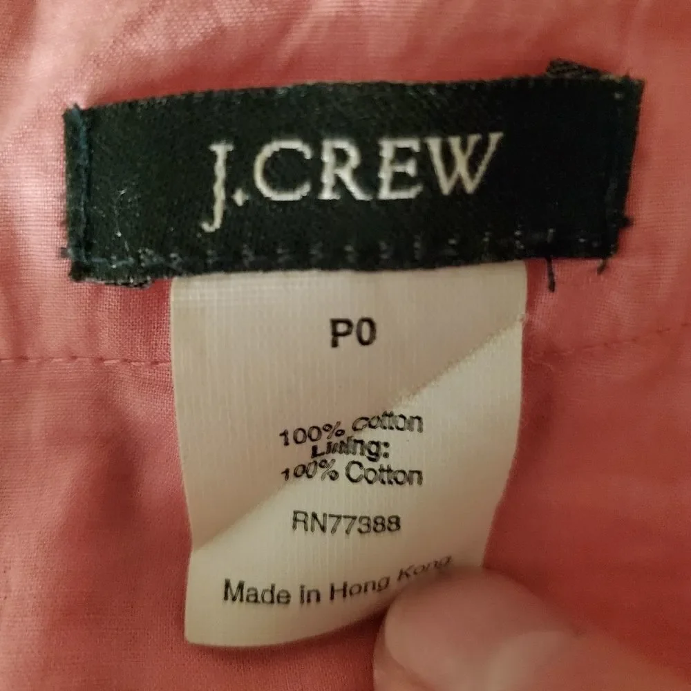 J. Crew Pleated Waist Cotton Skirt sz 0 Petite